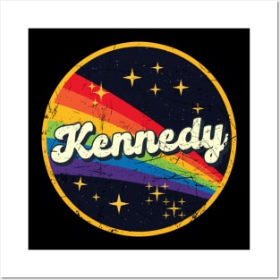 Kennedy // Rainbow In Space Vintage Grunge-Style Posters and Art